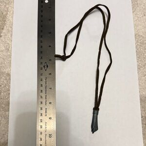 Men's Brown Cord Necklace with Silver-Tone FIST Pendant